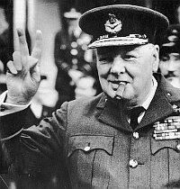 Winston Churchill e il suo famoso segno che sta per «Victory»