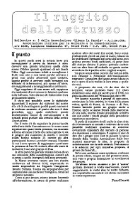 Il secondo numero de “Il ruggito dello struzzo” (1999), distribuito in versione fotocopiata