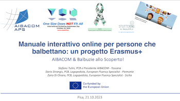 Presentazione del manuale interattivo online per giovani che balbettano - Pisa 21.10.2023
